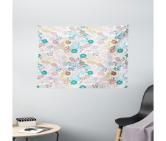 Pastel Daisies Wide Tapestry