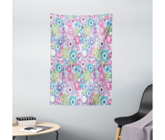 Colorful Vintage Curls Tapestry