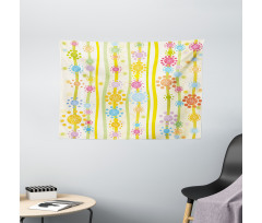 Colorful Cartoon Style Wide Tapestry