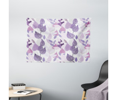 Foliage Leaves Purple Wide Tapestry