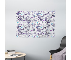 Butterflies and Swirls Wide Tapestry