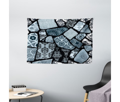 Modern Geometric Shapes Wide Tapestry