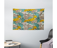 Drawing Style Vintage Wide Tapestry