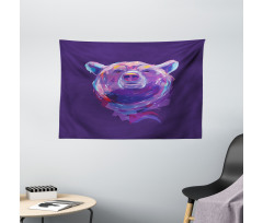 Mascot Face Brushstrokes Wide Tapestry