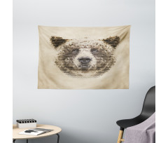 Dotted Animal Head Modern Wide Tapestry