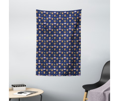 Owls Starry Night Tapestry