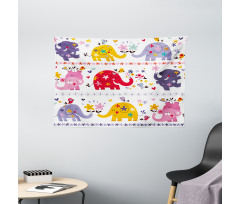 Happy Dancing Animals Wide Tapestry