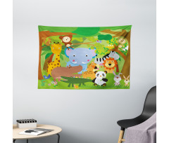 Funny Wildlife Mammals Wide Tapestry