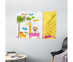 Butterflies Tree Blooms Wide Tapestry