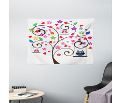 Fresh Spring Tree Curly Wide Tapestry