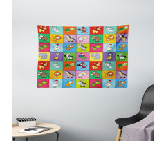 Funny Young Animals Wide Tapestry