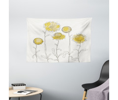 Hand Drawn Botany Wide Tapestry