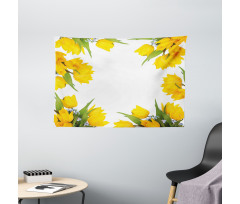 Yellow Tulips Wide Tapestry