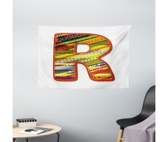 R Aztec Tribal Wide Tapestry