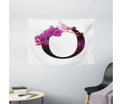 O Alphabet and Orchid Wide Tapestry