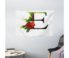 Alphabet Red Blooms Wide Tapestry