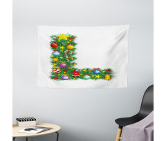 Pine Tree Majuscule L Wide Tapestry