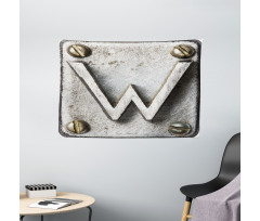 Uppercase W Industrial Wide Tapestry