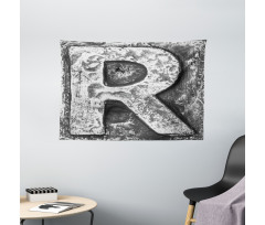 Iron Tones Uppercase R Wide Tapestry