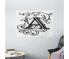 Abstract First Letter Wide Tapestry