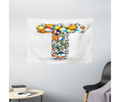 Big Small Game Balls Wide Tapestry