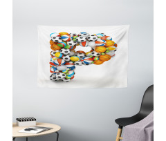 Game Sports Typography Wide Tapestry