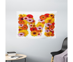 Flower Alphabet Daisy Wide Tapestry