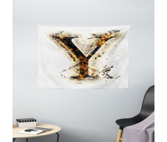 Burning Grunge Wide Tapestry