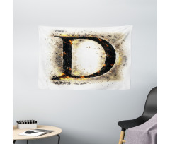 Blazing Uppercase D Wide Tapestry