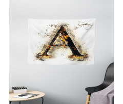 Fiery First Letter Wide Tapestry