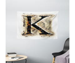 Smoked Letter K ABC Wide Tapestry