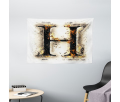 Ablaze H Sign Alphabet Wide Tapestry
