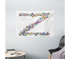 Multicolored Animal Z Wide Tapestry