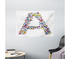 Butterfly Font Style Wide Tapestry