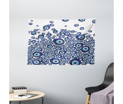 Blue Beads Luck Wide Tapestry