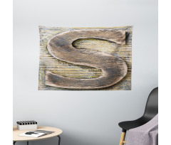 Wooden Block S Font Wide Tapestry