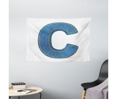 Writing Systems Denim Wide Tapestry