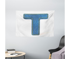 Blue Jean Texture T Wide Tapestry
