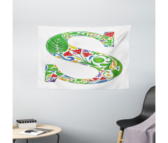 Nature Inspired S Sign Wide Tapestry