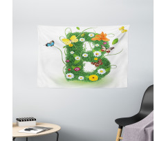 Flourish Daisy Garden Wide Tapestry