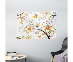 Seasonal Flora Fauna Wide Tapestry