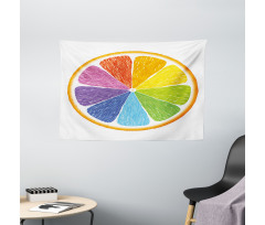 Rainbow Colored Orange Wide Tapestry