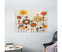 Eastern Floral Design Wide Tapestry