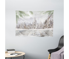 Wooden Surface Image Wide Tapestry