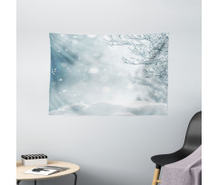 Christmas Time Tree Snow Wide Tapestry