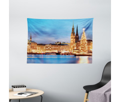 Hamburg Germany Old Town Wide Tapestry