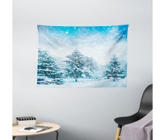 Fir Trees Mountainside Wide Tapestry