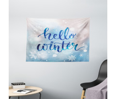 Hello Winter Words Snow Wide Tapestry