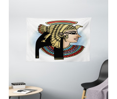 Queen Cleopatra Art Wide Tapestry