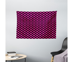 Gingham Checks Vibrant Wide Tapestry